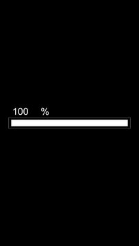 Classic Progress Bar Animation on Black Background. Download Progress, Preloader Animation Web Design Template. Seamless Loop Animation in 4K Vertical with Alpha Channel.