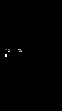 Thick Progress Bar Animation on Black Background. Download Progress, Preloader Animation Web Design Template. Seamless Loop Animation in 4K Vertical with Alpha Channel.