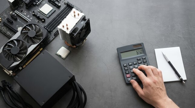 Educational concept showing how power requirements influence power-supply selection during a PC build