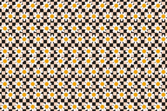 Seamless floral damask pattern for fabric and wallpaper design. Elegant vintage botanical repeat texture in black and gold.