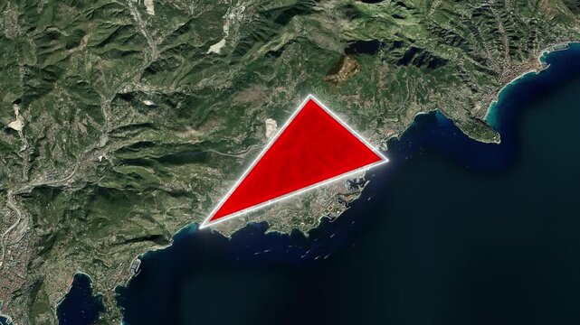 Monaco Map Highlight with Animated Flag 