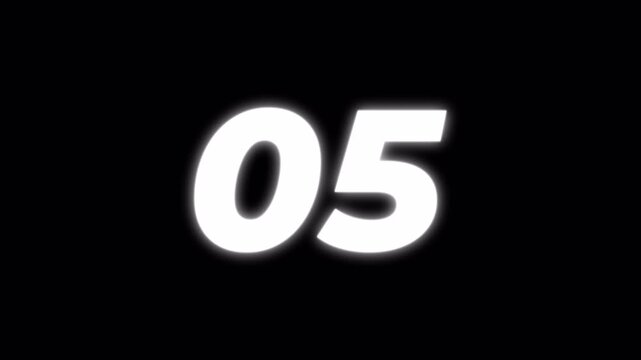 10-Second Countdown Animation On Transparent Background