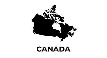 A minimalist flat pictogram vector featuring the simplified silhouette map of Canada © Leni