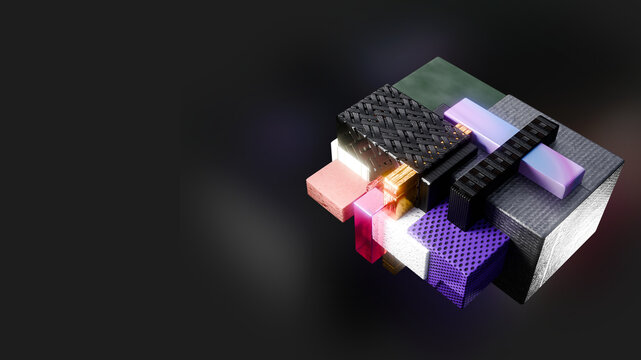 Technology Isometric Cube Cluster for Infographic Layout