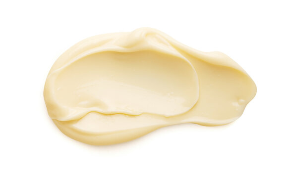 Mayonnaise line isolated, mayo sauce smear
