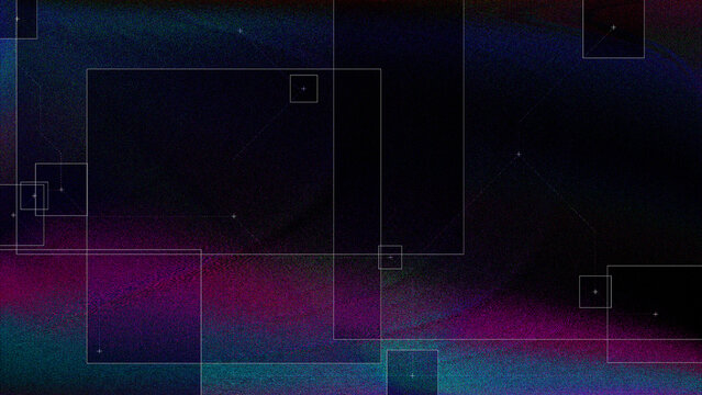 Abstract Futuristic Technology Background with Neon Gradient, Digital Noise and Geometric Wireframe. Perfect for AI technology, cybersecurity, data visualization, digital innovation, presentations.