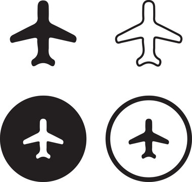 Airplane Mode & Flight Settings Icon Set, Offline & Flight Mode Interface Icon Bundle, Minimal Flight Mode Vector Icons for Mobile & Web UI, Modern Airplane & Offline Mode Glyph & Line Icon Set
