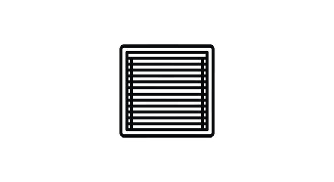 Rectangular vent grille outline black and white silhouette
