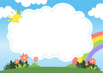 Naklejka premium cute kids background cloud image