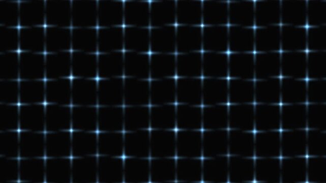 A grid of bright blue stars forms a continuous looping pattern on a dark background.