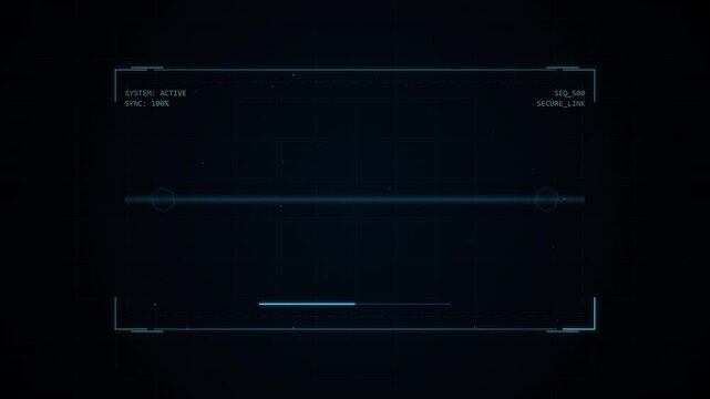 Digital interface screen with glowing blue HUD elements, data analysis overlay, futuristic technology, network grid background, cybersecurity concept