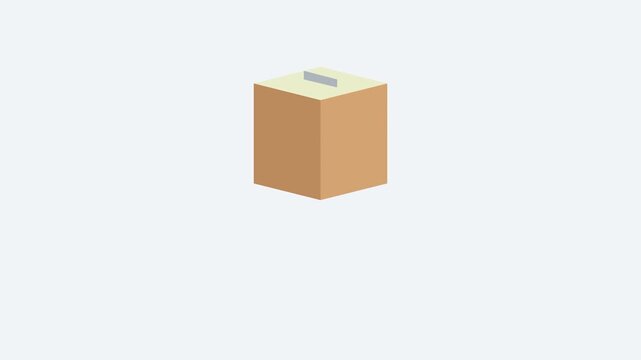 Flat 2D Package Drop Animation