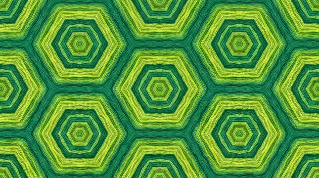 Abstract seamless geometric hexagon honeycomb pattern in vibrant green and yellow