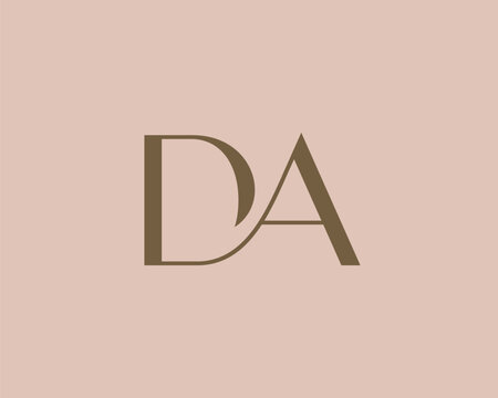 DA letter logo icon design. Classic style luxury initials monogram.