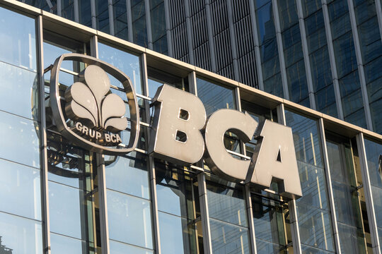 BCA sign is displayed on an office building in Jakarta