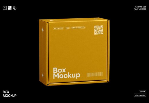 Colored Square Box Mockup