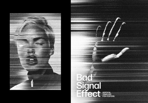 Bad Signal Photo Effect For Poster And Social Media Design
