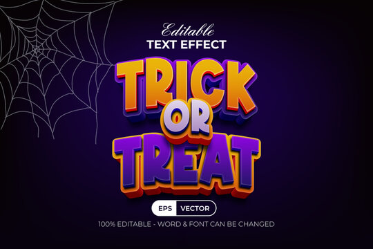 Trick or Treat Editable Text Effect Halloween Style Theme.