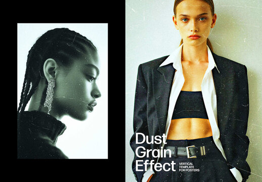 Film Grain Dust Photo Effect For Poster And Social Media Design
