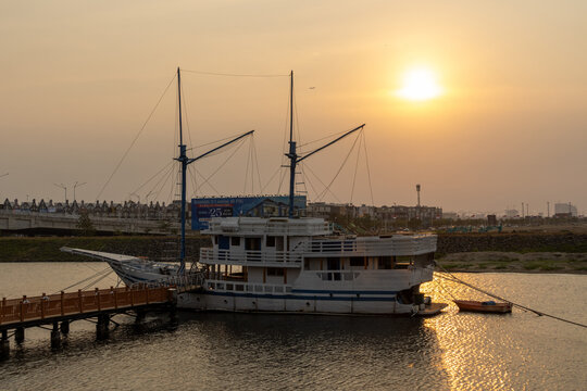 Cove at Batavia PIK offers a scenic waterfront atmosphere at sunset in Jakarta