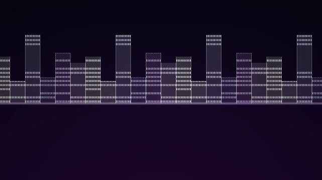 An animated equalizer displays a looping audio waveform pattern