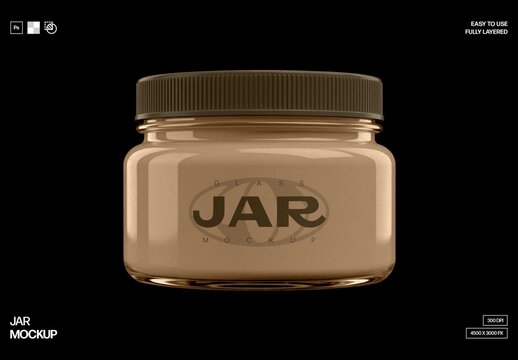 Square Cosmetic Jar Mockup