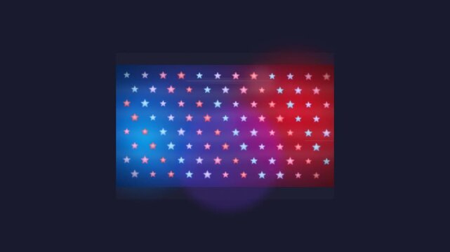 Vibrant Glowing American Stars Motion Background in 4K