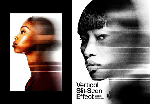 Vertical Slit-Scan Photo Effect For Poster And Social Media Design
