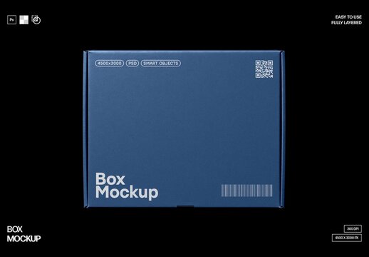 Wide Flat Box Mockup