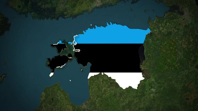 Estonia Map Highlight, Estonia Location Map, Baltic Country Geography Animation, Estonian Flag Map, Northern Europe Regional Map, Estonia Territory Map