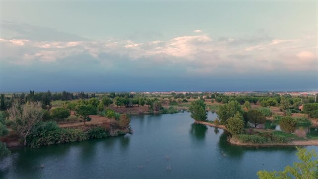Ascending Drone Shot of Quiet Lake and Rural Landscape in Soft Evening Light - N&deg;2/3 [180&deg; shutter angle from ProRes 10 bit S-Log]