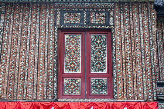 Beautiful decoration of Mentawai  building at Taman Mini Indonesia Indah (TMII)  in Jakarta