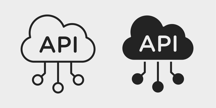 SaaS API Icon represents cloud API connectivity, software integration, and application communication with editable outline and filled vector illustration.