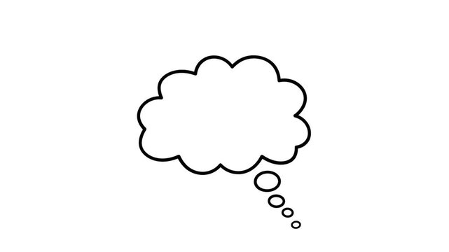 speech bubble animation, communication cloud balloon, thought bubble concept, transparent background, 4K video