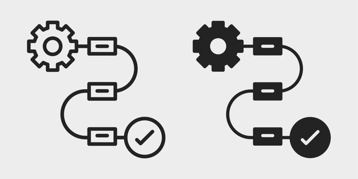 Workflow Builder Icon represents workflow creation, process design, and automation planning with editable outline and filled vector illustration.