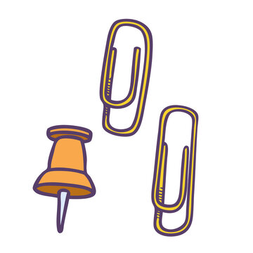 Paper clips and a thumbtack