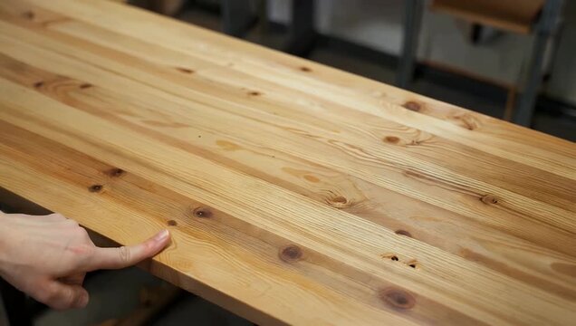 Clean horizontal 4K interior design background featuring an empty maple wood tabletop with a highly detailed warm toned grain pattern serving as a perfect blank surface for product placement