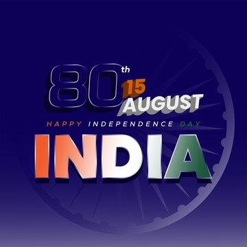 modern 3d happy independence day India poster design