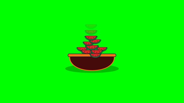 Animated Water Fountain Loop on Green Screen Background.