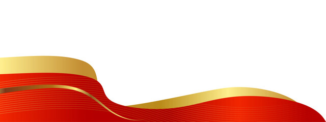 Obraz premium Gradient golden and a deep red border, footer vector illustration