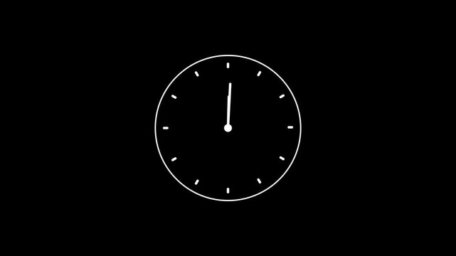 Clock Counting Down 24 Hour Day Fast Speed. Clock with moving arrows.Abstract new analog clock icon animation