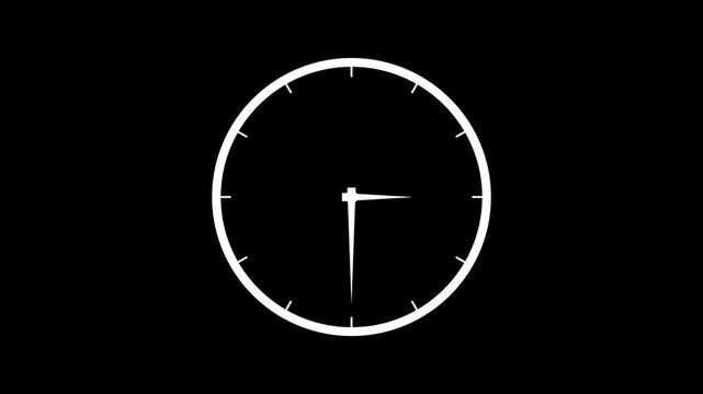 Clock Counting Down 24 Hour Day Fast Speed. Clock with moving arrows.Abstract new analog clock icon animation