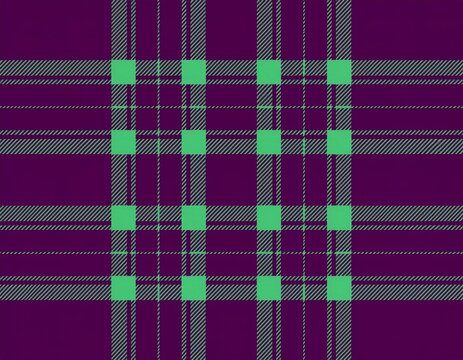 Vibrant plum purple and mint green plaid pattern for modern textile