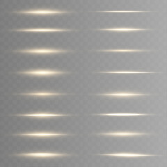 Fototapeta premium Golden starburst creates a brilliant glow. Radiant horizontal lines add elegant motion and shine. Perfect for festive graphics and digital effects.