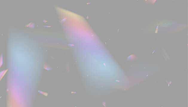 Prism diamond reflects bright rainbow colors through sparkling crystal glass. Smooth lens flares create luminous depth. PNG vector overlay element.