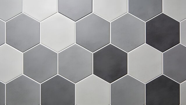 features a style and type of hexagonal tile layout, showcasing a pattern of interlocking hexagons. The tiles are arranged in a uniform grid, creating a seamless and continuous surface. The color palet