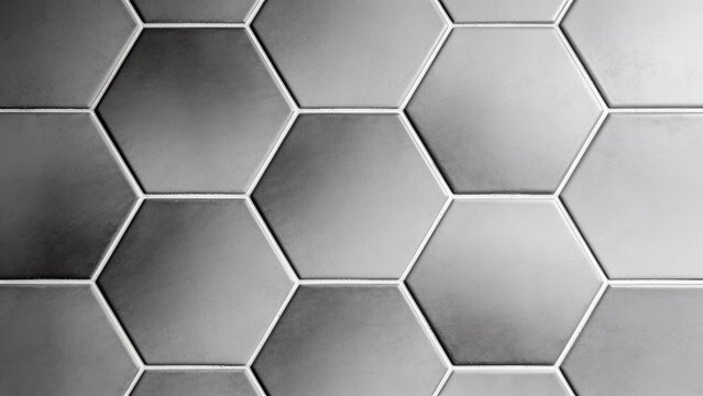 features a style and type of hexagonal tile layout, showcasing a pattern of interlocking hexagons. The tiles are arranged in a uniform grid, creating a seamless and continuous surface. The color palet