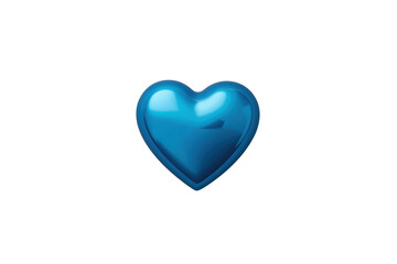 Fototapeta premium Glossy blue heart icon with reflective highlight