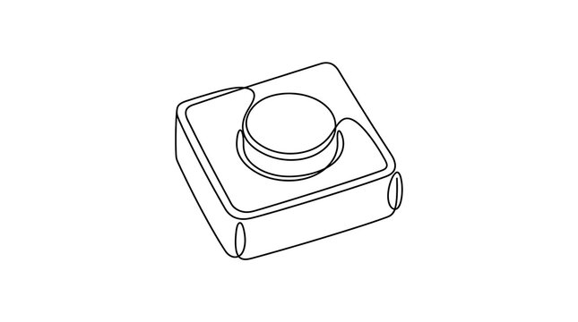 Minimalist Continuous Line Drawing of an Emergency Push Button