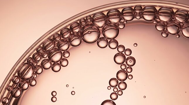 Rose Gold Serum Bubbles Macro Background
